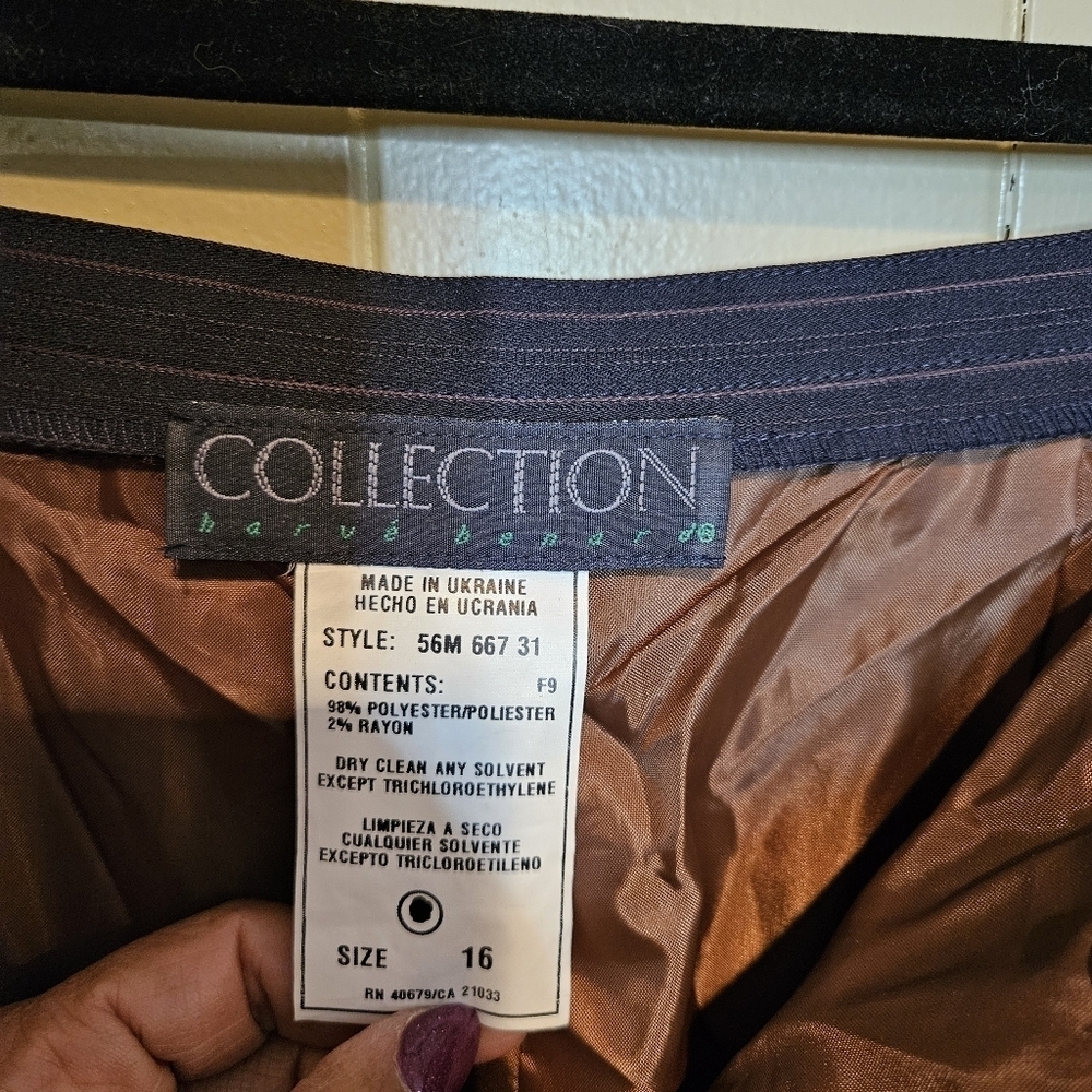 Harvey Benard Collection Plus-Size 16 Navy Blue Pinstripe Pants, Office, Formal - Picture 4 of 4